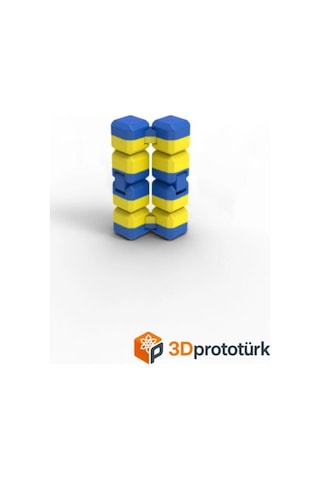 3dprototürk Sarı Lacivert Taraftar Özel Seri Sonsuzluk Küpü Infinity Cube Fidget Toy Stres Giderici Hediye