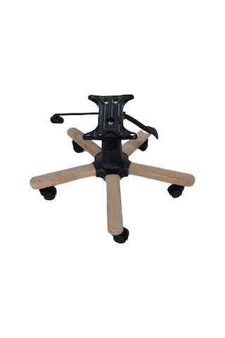 Kamusalmarket Ahşap Kaplama Yıldız Ayak Seti Çift Kollu Mekanizma Naturel Boyas