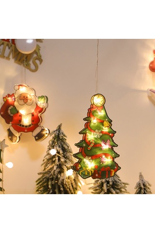 Suofeng S2-kardan Adam Figürlü Led Işık Zinciri, Islak Beyaz Işık, Noel Dekorasyonu, Pencere/perde Süsü, Pilli Piller Dahil Değil Çok Renkli