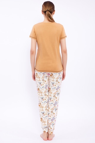 Pierre Cardin But First Coffee Camel Kadın Pijama Takımı 5274-29062 Camel