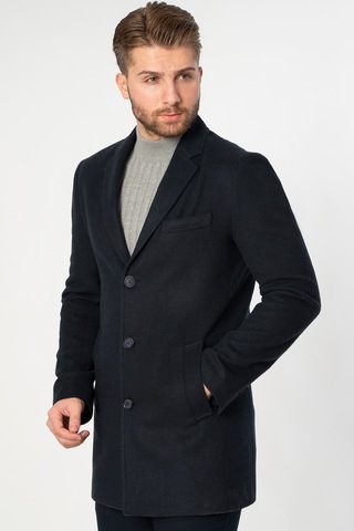 White Stone Abrantes Slim Fit 1754 Pamuklu Palto Laci Lacivert