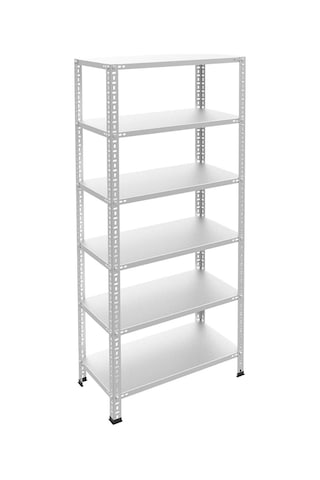 Rafburada 6 Katlı Galvaniz Çelik Raf - Depo, Arşiv, Kiler, Dosya, Market Rafı-31x60 cm-150 cm-0.70 mm