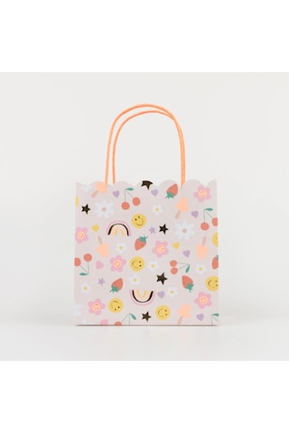 Meri Meri - Happy Face Icons Party Bags - Mutlu Yüz Semboller Parti Çantaları X8 Tüm Yaşlar