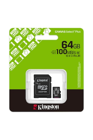 Kingston 64 Gb Microsd Hafıza Kartı 100 Mb/s Class 10 V10 A1