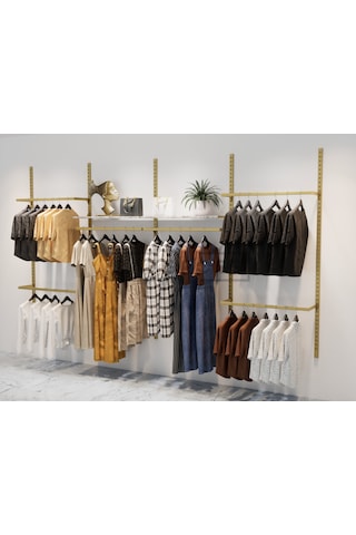 Mağaza Raf Sistemi, Askılık Sistemi, Butik, Mağaza Stand-245x200 Altın