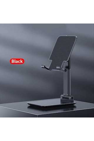 Siyah Vaorlo Taşınabilir Katlanabilir Telefon Tutucu Kaymaz Standı İphone 11 12pro Katlama Masa Tutucu Ipad Xiaomi Huawei Samsung Uyumlu Tablet