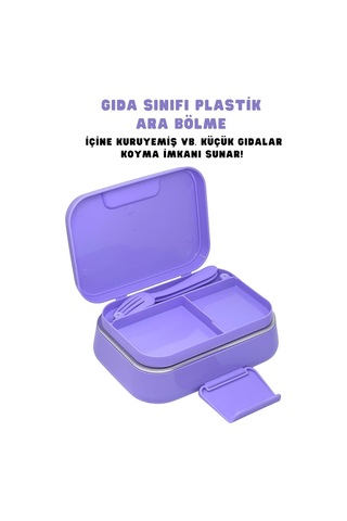 Wiggle Bento Lunchbox Tek Katlı 2 Bölmeli Paslanmaz Çelik Sefer Tası Sku: Smg8690010564511 Açık Mavi