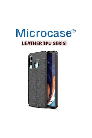 Microcase Samsung Uyumlu Galaxy A60 Leather Seri Silikon Kilif+Cam (Seç) 369240053