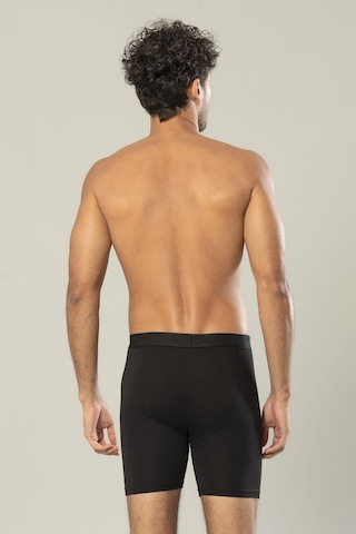 Erdem Siyah Pamuk Elastan Uzun Boxer 1416 Siyah