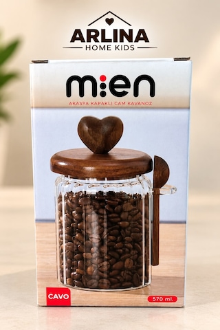 570 Ml Akasya Kapaklı Cam Kavanoz