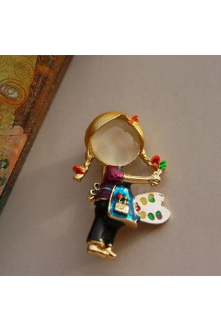 Padalink Пурпурная Брошь С Дизайном Ангела Из Сплава И Страз Украшение Для Девушек И Детей Pembe