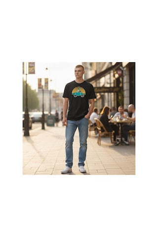 Urbantrendstore Unisex Tatil Eğlenceli Funny Baskılı Oversize Fit Rahat Geniş Salaş T-shirt Günlük Tişört Siyah