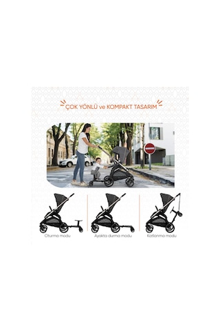 Gezenbebe Hero Bebek Arabaları İçin Oturaklı 2. Çocuk Aparatı Teddy Bej