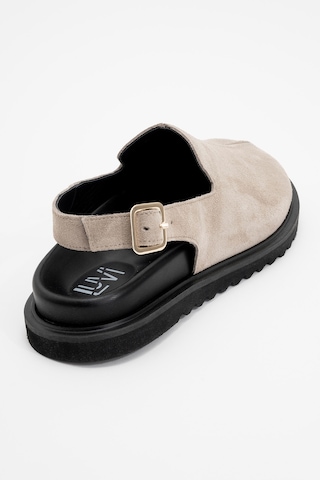 Luvishoes Luvi Shoes Laby Bej Süet Hakiki Deri Kadın Sandalet Süet Bej