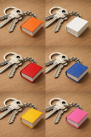 Mini Kitap Görünümlü Anahtarlık Saklama Kutusu Çok Renkli