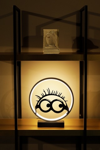 Minion Gözlük Silüetli Metal Led Masa Lambası Dekoratif Çocuk Odası Işığı Eğlenceli Gece Lambası Minion
