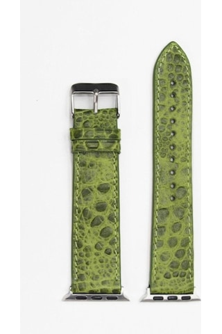 Apple Uyumlu Watch Kordon Yeşil Croccodile 38-40-41 Mm