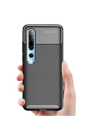 Smcase Xiaomi Mi 10 Pro Kılıf Ultra Soft Negro Karbon Silikon Siyah