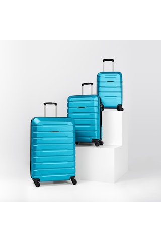 Unisex 4 Tekerli Kilitli 3'lü Set Valiz Turkuaz