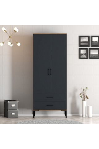 Variant Kumsal 2 Kapılı T Gardrop - Ceviz / Antrasit