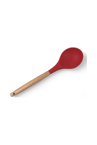 Deconox Bambu Saplı Silikon Servis Kaşığı, Bambu Uzun Silikon Servi Kaşığı 28cm 3 Renk Seçenekli, Yemeklerinizi Servis Etmek İçin Silikon Servis Kaşığı Kırmızı Sku: Smg8690010532367
