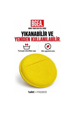Bgea Sarı Mikrofiber El Cila Uygulama Pedi 1 Adet