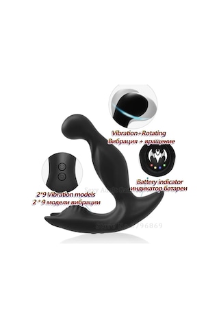 Carmine Bat King Wireless Kumandalı Su Geçirmez 360 Dönen Titreşimli Lüks Anal Vibratör Mor