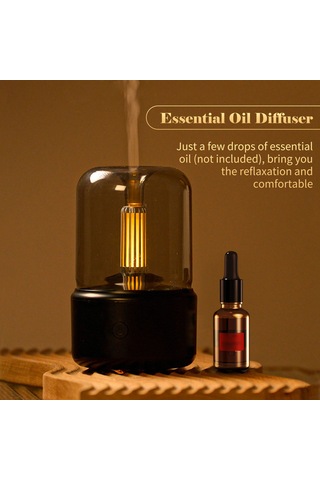 Youmex Küçük Stüdyo Kandle Işıklı Aromaterapi Ünitesi - Otomatik Kapanma Özelliği İle Nemlendirici Ve Gece Lambası