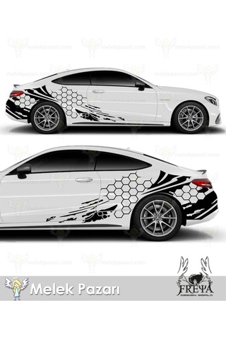 300X90-Petek Yan Gövde Oto Sticker, Petek Araba Stickerı