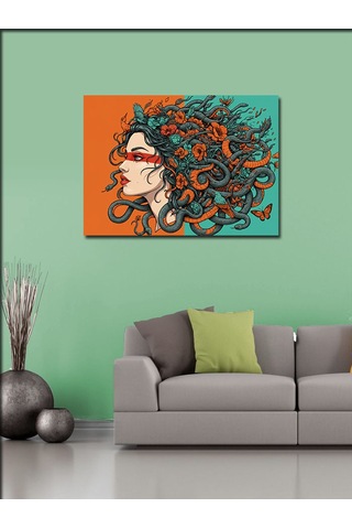 Kanvas Tablo Medusa Kadın Çizimi