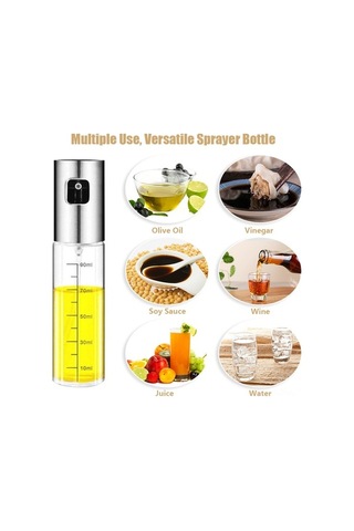 Besthome1 2'li 100ml Cam Yağ Spreyi: Paslanmaz Çelik, Salata & Barbekü Çok Renkli