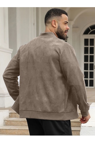 Edwardest Erkek Süet Bomber Fermuarlı Hırka Ceket Siyah