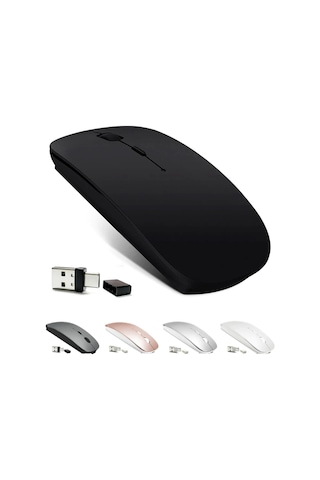 Çift Modlu Şarj Edilebilir Sessiz Kablosuz Mouse Bluetooth + 2.4ghz