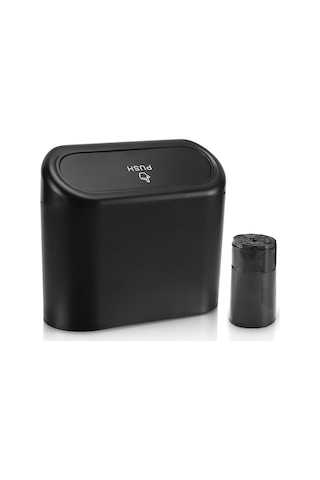 Kapaklı Araba Çöp Kutusu, Plastik Çöp Torbalı Mini Otomatik Çöp Kutusu Çöp Düzenleyici, Araç, Ev, Ofis İçin Araba Çöp Konteyneri