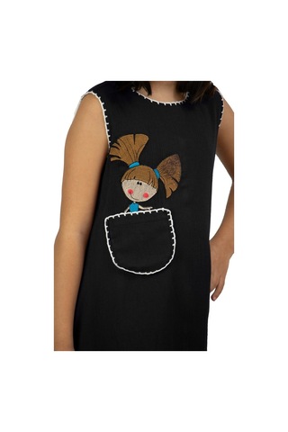 Ece Şile Bezi Kız Çocuk Elbise Siyah Syh