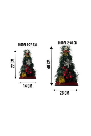 Dekoratif Işıklı Masa Üstü Yılbaşı Ağacı 20 Cm