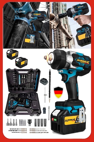 Stilmax STL1545SM 40VF Kömürsüz Çift Akülü Somun Sökme Sıkma Makinesi Vidalama Matkap Seti + 40 Parça Aksesuar