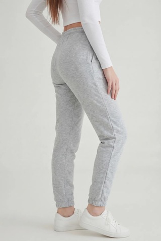 Defys Kadın Lastikli Paça Cepli Regular Fit Jogger Eşofman Altı Gri Melanj - 499066047 GRİ MELANJ