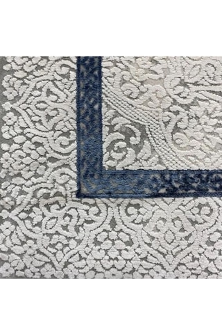 Gabardin Halı Lorenza Serisi 13627 Akrilik Halı Salon Oturma Odası Halısı Krem - Mavi