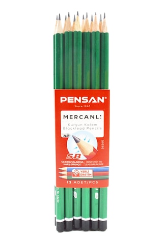 Pensan Hb Mercanlı Kurşun Kalem 12 Adet Siyah