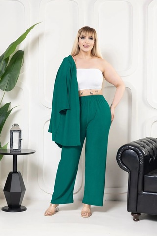 Bürümcük Kumaş Kimono Hırka Alt-üst Takım M-6xl Yeşil