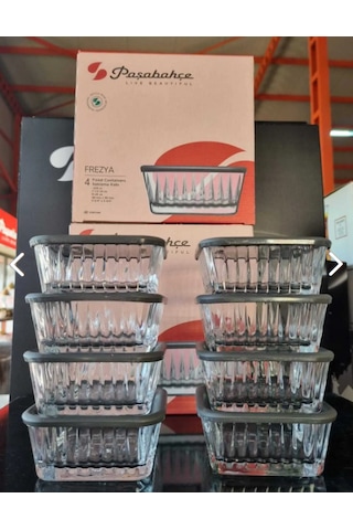 Paşabahçe 530236 - Frezya Gri Kapaklı 8 Li Kase