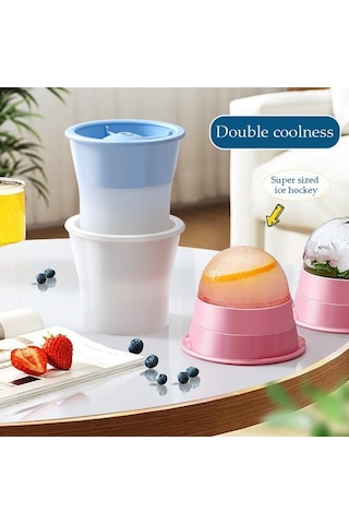 6 Adet Buz Tepsisi Silikon Küre Buz Kalıbı Üreticisi Gıda Sınıfı Kolay Çıkarma Pembe