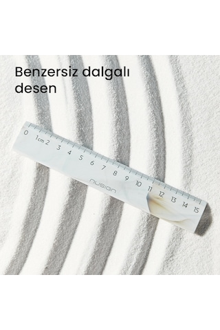 Nusıgncetvel 15 Cm Gri Çift Taraflı Ölçekli Okul Cetveli Beyaz