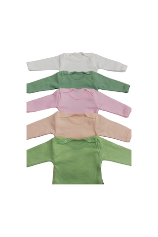 Özdemirli Bebe Uzun Kollu Çıtçıtlı Badi Bisiklet Yaka Body Zıbın (5li Paket)