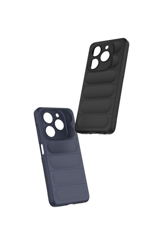 Tecno Spark 20 Kılıf Esnek Tpu Oyuklu Arka Yüzey Tasarımlı Zore Etnik Silikon Kapak Siyah