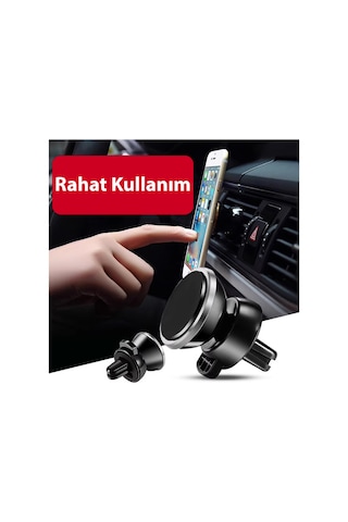 Thentech Araba Klima Menfezine Sabitlenebilir Dönebilen Mıknatıslı Telefon Tutacağı Siyah