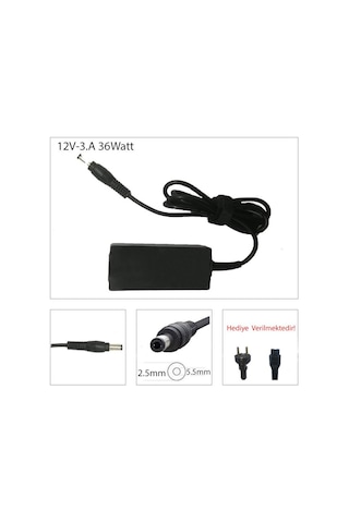 12v 3a (36w) 2.5mm/5.5mm Adaptör Şarj Aleti