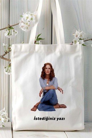 Art Hediye Julia Roberts Baskılı Bez Çanta Kişiye Özel Model 1 Çok Renkli