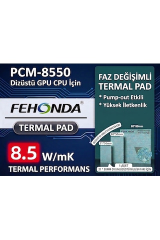 Fehonda Pcm8550 Ptm 40x20x025 8.5w/mk Faz Değişimli Thermal Pad/macun